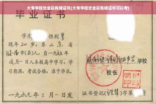 大专学校毕业后有啥证书(大专学校毕业后有啥证书可以考)