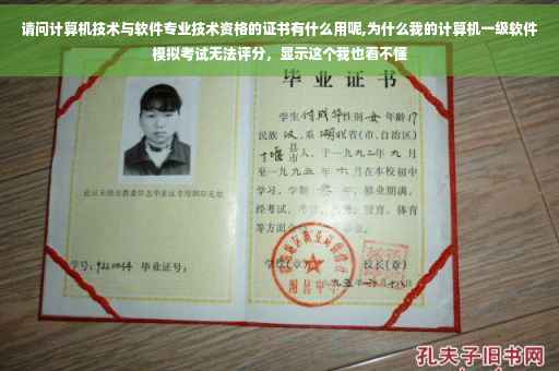 请问计算机技术与软件专业技术资格的证书有什么用呢,为什么我的计算机一级软件模拟考试无法评分，显示这个我也看不懂
