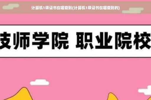 计算机1级证书在哪查到(计算机1级证书在哪查到的)