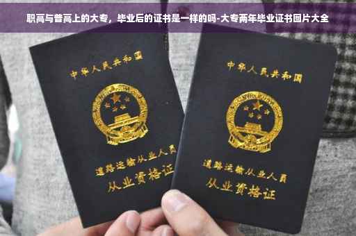 职高与普高上的大专，毕业后的证书是一样的吗-大专两年毕业证书图片大全