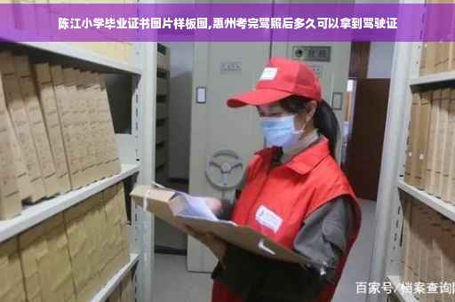 陈江小学毕业证书图片样板图,惠州考完驾照后多久可以拿到驾驶证