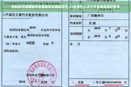 专科的市场营销专业需要考试哪些证书,35岁考什么证书含金量高且好就业