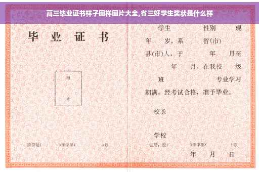 高三毕业证书样子图样图片大全,省三好学生奖状是什么样