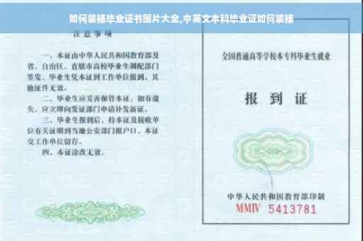 如何装裱毕业证书图片大全,中英文本科毕业证如何装裱
