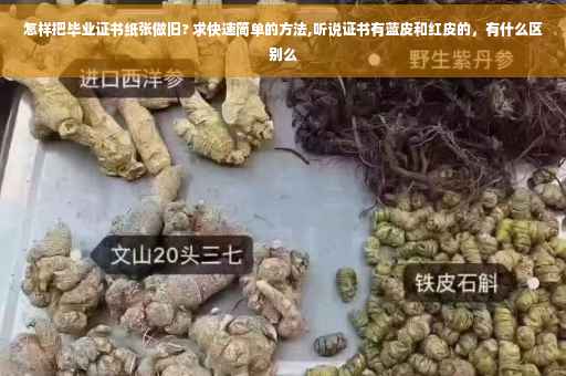 怎样把毕业证书纸张做旧? 求快速简单的方法,听说证书有蓝皮和红皮的，有什么区别么