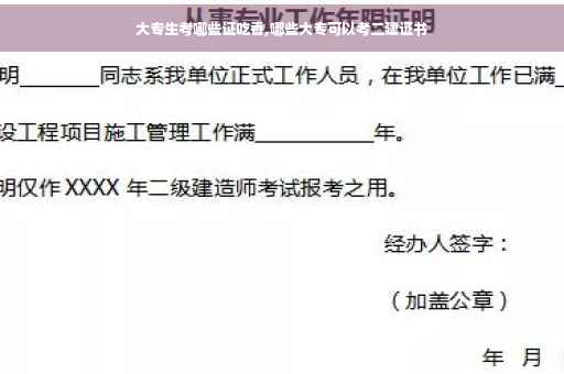 大专生考哪些证吃香,哪些大专可以考二建证书