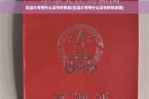 在读大专考什么证书好就业(在读大专考什么证书好就业呢)