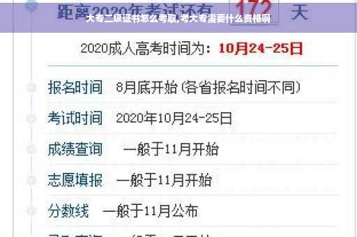大专二级证书怎么考取,考大专需要什么资格啊