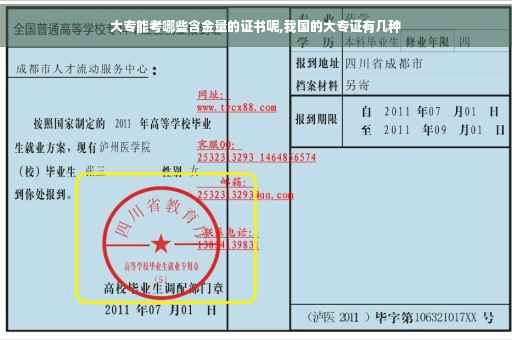 大专能考哪些含金量的证书呢,我国的大专证有几种