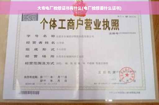 大专电厂检修证书有什么(电厂检修要什么证书)