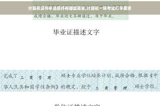 计算机证书申请条件有哪些要求,计算机一级考试打字要求