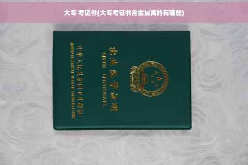 大专 考证书(大专考证书含金量高的有哪些)