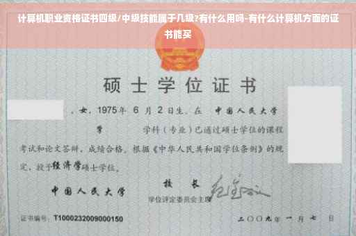 计算机职业资格证书四级/中级技能属于几级?有什么用吗-有什么计算机方面的证书能买