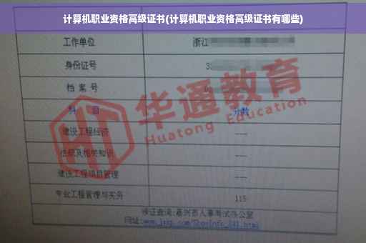 计算机职业资格高级证书(计算机职业资格高级证书有哪些)