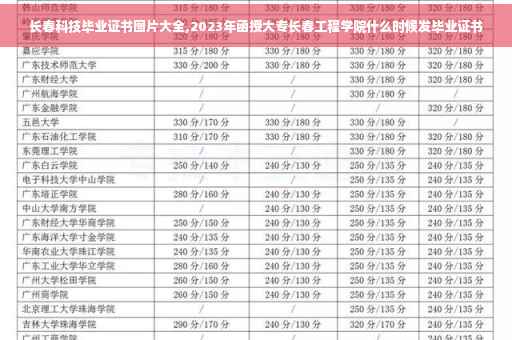长春科技毕业证书图片大全,2023年函授大专长春工程学院什么时候发毕业证书