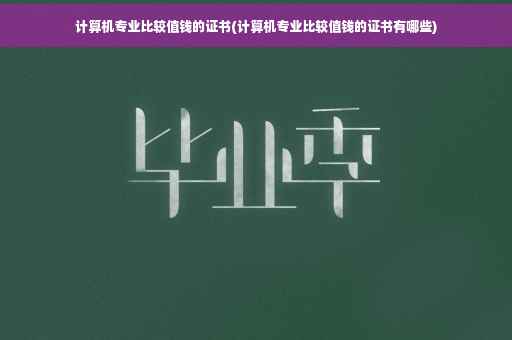 计算机专业比较值钱的证书(计算机专业比较值钱的证书有哪些)