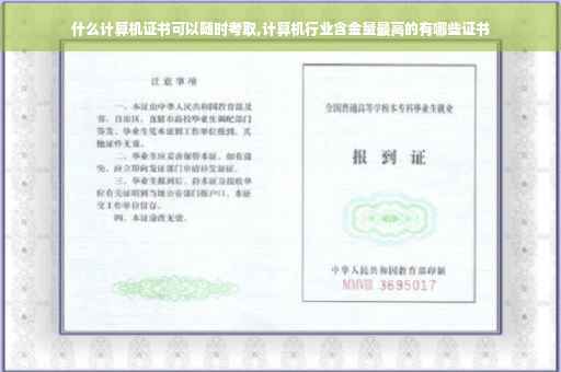 什么计算机证书可以随时考取,计算机行业含金量最高的有哪些证书