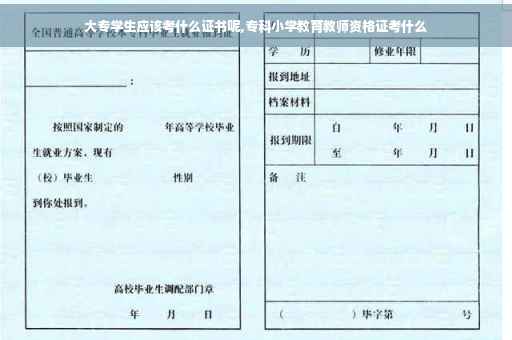 大专学生应该考什么证书呢,专科小学教育教师资格证考什么