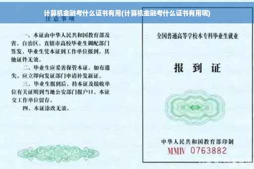 计算机金融考什么证书有用(计算机金融考什么证书有用呢)