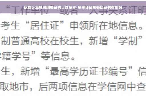 职称计算机考哪些证书可以免考-免考计算机等级证书有用吗