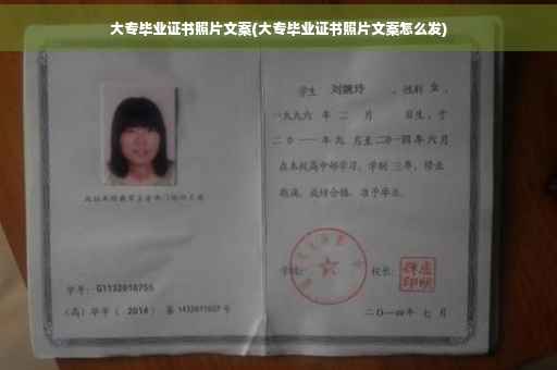 大专毕业证书照片文案(大专毕业证书照片文案怎么发)