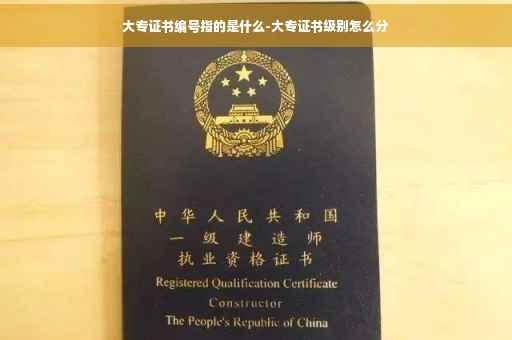 大专证书编号指的是什么-大专证书级别怎么分
