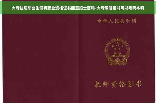 大专往届毕业生没有职业资格证书能直招士官吗-大专没啥证书可以考吗本科