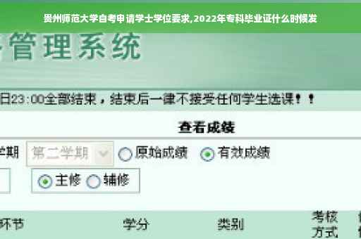 贵州师范大学自考申请学士学位要求,2022年专科毕业证什么时候发