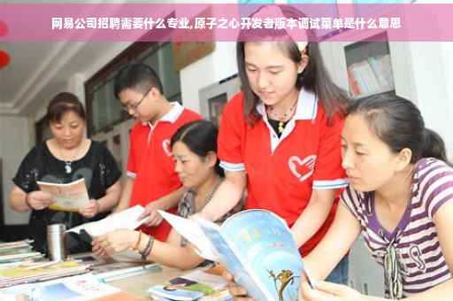 网易公司招聘需要什么专业,原子之心开发者版本调试菜单是什么意思