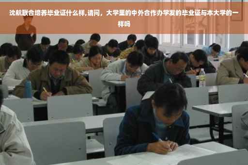 沈航联合培养毕业证什么样,请问，大学里的中外合作办学发的毕业证与本大学的一样吗