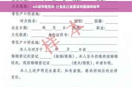 nit证书有用吗-计算机行业靠证书赚钱吗知乎