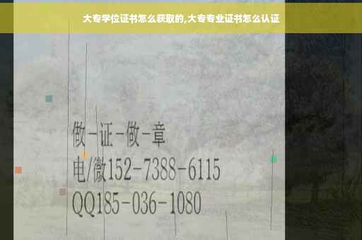 大专学位证书怎么获取的,大专专业证书怎么认证