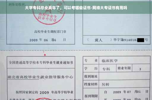 大学专科毕业两年了，可以考哪些证书-网络大专证书有用吗