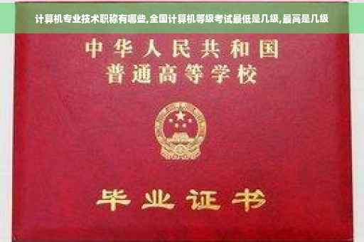 计算机专业技术职称有哪些,全国计算机等级考试最低是几级,最高是几级