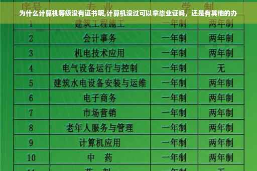 为什么计算机等级没有证书呢,计算机没过可以拿毕业证吗，还是有其他的办