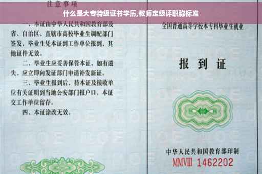 什么是大专特级证书学历,教师定级评职称标准