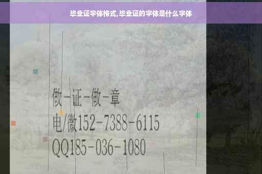 毕业证字体格式,毕业证的字体是什么字体