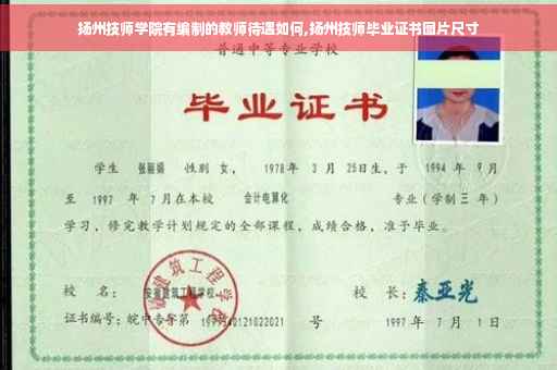 扬州技师学院有编制的教师待遇如何,扬州技师毕业证书图片尺寸