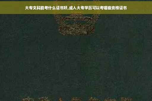 大专文科能考什么证书好,成人大专学历可以考哪些资格证书
