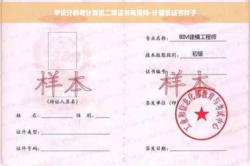 学设计的考计算机二级证书有用吗-计算机证书样子
