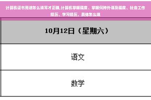 计算机证书用途怎么填写才正确,计算机掌握程度、掌握何种外语及程度、社会工作经历、学习经历，具体怎么填