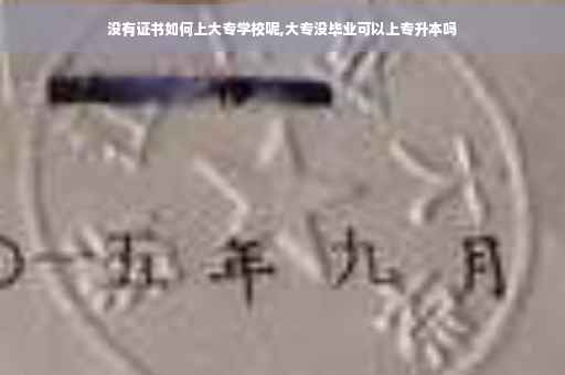 没有证书如何上大专学校呢,大专没毕业可以上专升本吗