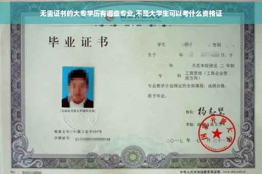 无需证书的大专学历有哪些专业,不是大学生可以考什么资格证