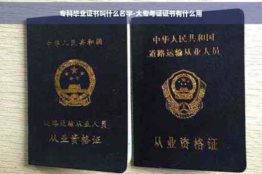 专科毕业证书叫什么名字-大专考证证书有什么用