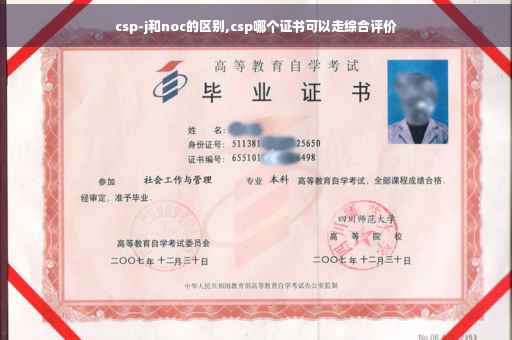csp-j和noc的区别,csp哪个证书可以走综合评价