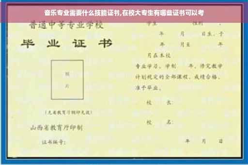 音乐专业需要什么技能证书,在校大专生有哪些证书可以考