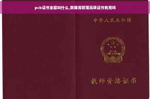 pcb证书全称叫什么,数据库管理高级证书有用吗