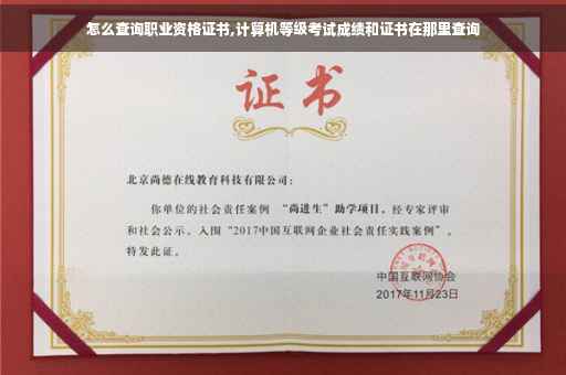 怎么查询职业资格证书,计算机等级考试成绩和证书在那里查询