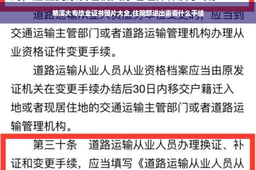 慈溪大专毕业证书图片大全,住院部进出需要什么手续