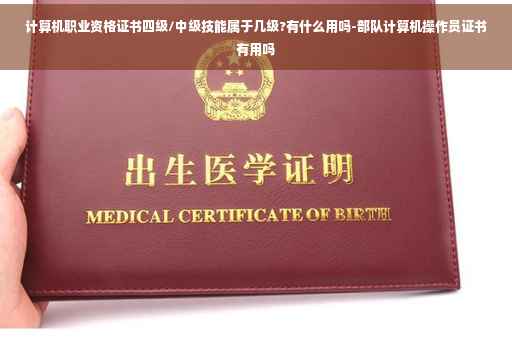 计算机职业资格证书四级/中级技能属于几级?有什么用吗-部队计算机操作员证书有用吗